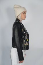Veste en simili cuir de la marque Clandestina collection Cartel vue de profil